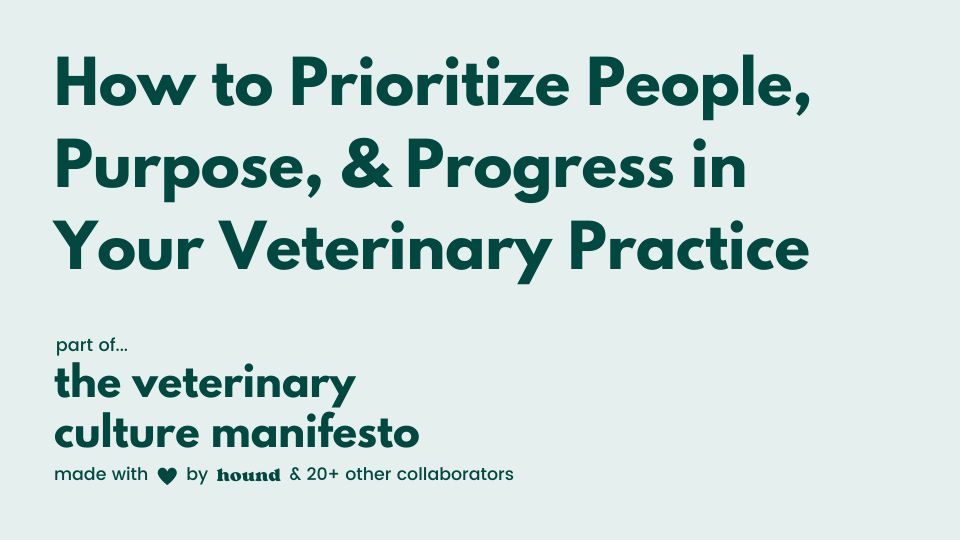 How to Prioritize People, Purpose, & Progress in Vet Med